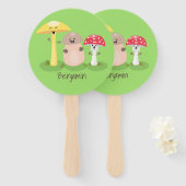 キュートかわいいキノコ菌糸状菌 ハンドファン (正面&裏面)