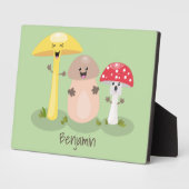 キュートかわいいキノコ菌糸状菌 フォトプラーク (側面)