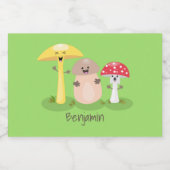 キュートかわいいキノコ菌糸状菌 フードラベル (シングルラベル)