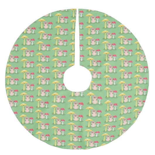 キュートかわいいキノコ菌糸状菌 ブラッシュドポリエステルツリースカート (正面)