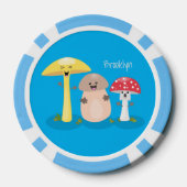 キュートかわいいキノコ菌糸状菌 ポーカーチップ (裏面)