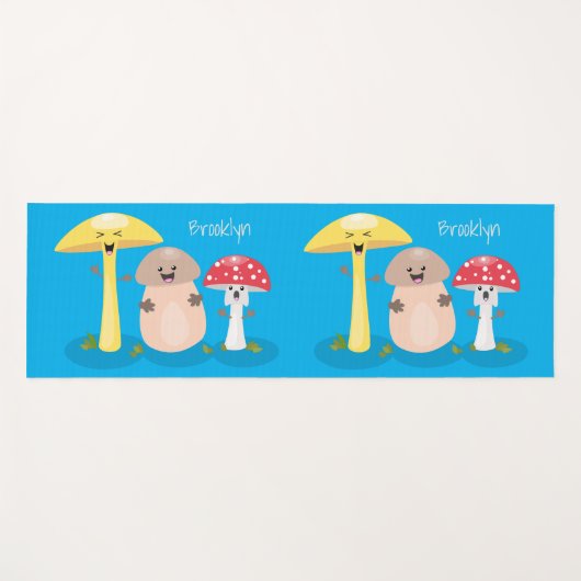 キュートかわいいキノコ菌糸状菌 ヨガマット (正面(横))