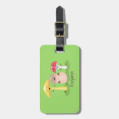 キュートかわいいキノコ菌糸状菌 ラゲッジタグ (正面縦)