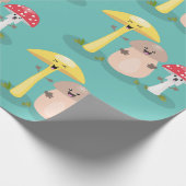 キュートかわいいキノコ菌糸状菌 ラッピングペーパー (角)