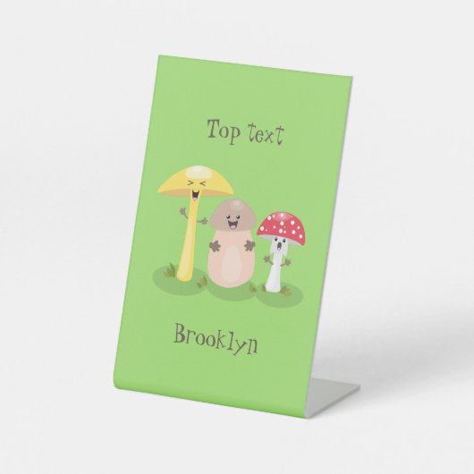 キュートかわいいキノコ菌糸状菌 台座サイン (正面)