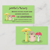 キュートかわいいキノコ菌糸状菌 名刺 (正面/裏面)