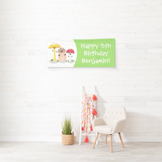 キュートかわいいキノコ菌糸状菌 横断幕 (インサイチュ)