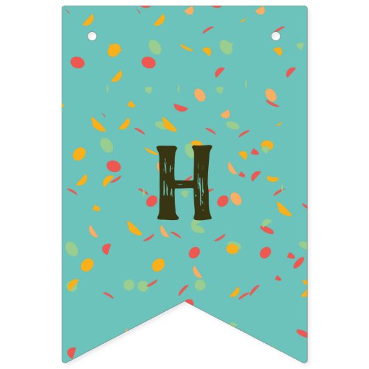 キュートかわいいタコハッピーバースデー バンティングフラッグ (第2の旗)