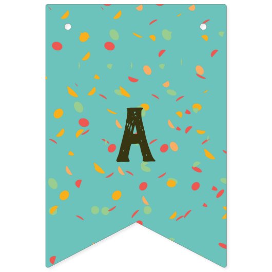 キュートかわいいタコハッピーバースデー バンティングフラッグ (第3の旗)