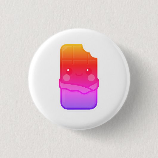 キュートかわいいチョコレートバー 缶バッジ (正面)