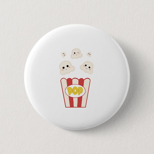 キュートかわいいポップコーン 缶バッジ (正面)