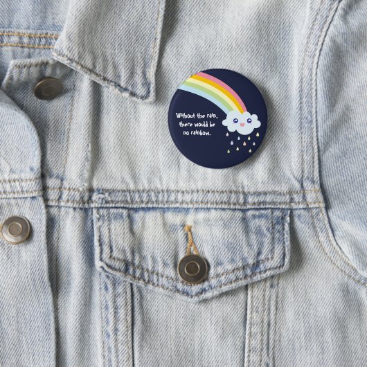 キュートかわいいレインボーファス感動的引用文 缶バッジ (インサイチュ)