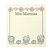 キュートかわいい多肉食パーソナライズされた ノートパッド (正面)