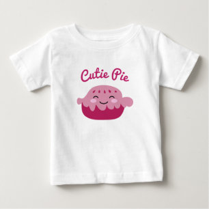キュートかわいい顔アップルパイスケッチガールズ ベビーTシャツ