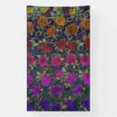 キュートかわいらしダマスクの虹のバラ（渦巻き） 横断幕 (縦)