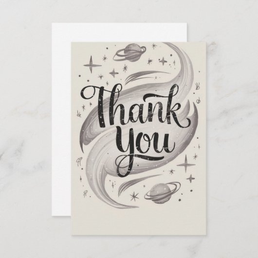 キュートかわいらし星空 サンキューカード (正面/裏面)