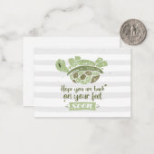 キュートが早く元気になるあなたは足に戻る ノートカード (正面/裏面インサイチュ)