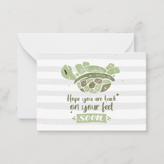 キュートが早く元気になるあなたは足に戻る ノートカード (正面)