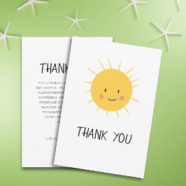キュートこ来この太陽の赤ちゃんシャワー サンキューカード