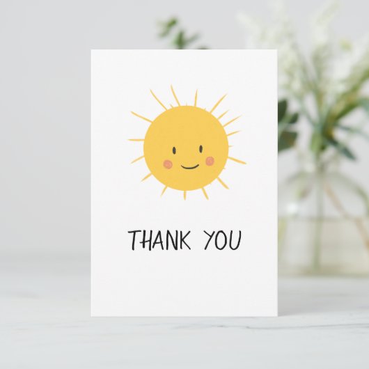 キュートこ来この太陽の赤ちゃんシャワー サンキューカード (スタンド正面)