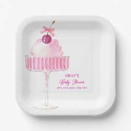 キュートさくらんぼシャンパンブランチバブルベビーシャワー ペーパープレート