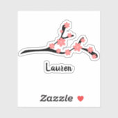 キュートさくらんぼブロッサムブランチスケッチ名前をカスタムする シール (シート)