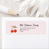 キュートさくらんぼボウコケット差出人住所 ラベル (インサイチュ)