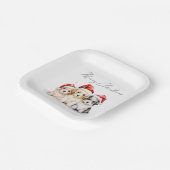キュートすごいなクリスマスの子犬 ペーパープレート (傾斜あり)