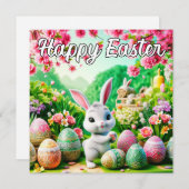 キュートすごいイースターバニーウサギ シーズンカード (正面/裏面)