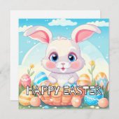 キュートすごいイースターバニーウサギ シーズンカード (正面/裏面)