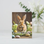 キュートすごいイースターバニーウサギ ポストカード (スタンド正面)