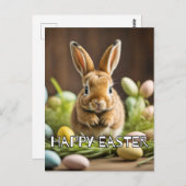 キュートすごいイースターバニーウサギ ポストカード (正面/裏面)