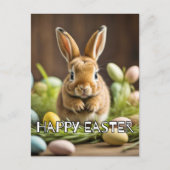 キュートすごいイースターバニーウサギ ポストカード (正面)