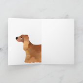 キュートすごいコッカーパーソナライズされたスパニエル犬 カード (内部)