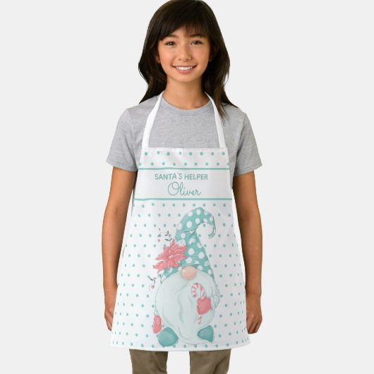 キュートすごいサンタヘルパークリスマス格言パステル エプロン (インサイチュ)