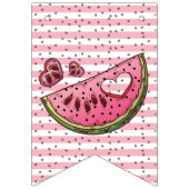 キュートすごいスイカ誕生日 バンティングフラッグ (第1の旗)