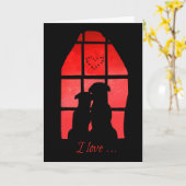 キュートすごいバレンタインおもしろい犬バレンタイン カード (黄色い花)