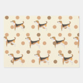 キュートすごいビーグルニュートラルカラー愛犬家 ラッピングペーパーシート (正面3)