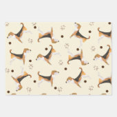 キュートすごいビーグルニュートラルカラー愛犬家 ラッピングペーパーシート (正面)