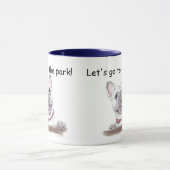 キュートすごいブフランスのルドッグ |公園へ行こう マグカップ (中央)