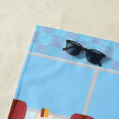 キュートすごいレトロディナーおもしろいフィフティーズデザイン ビーチタオル (インサイチュ)