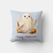 キュートすごい幽霊パンプキンズブルーハッピーハローウィン クッション (正面)