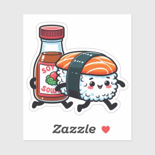 キュートすしアートのビニール貼り シール (シート)