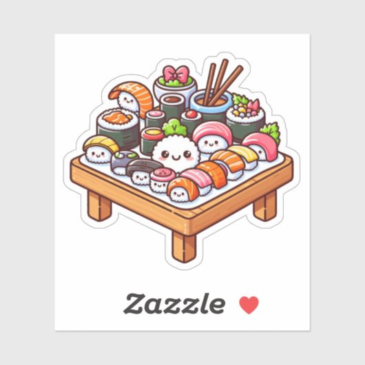 キュートすしカスタムの会席切りビニールステッカー シール (シート)