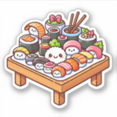 キュートすしカスタムの会席切りビニールステッカー シール (正面)
