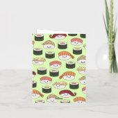 キュートすしキッズ1歳の誕生日サンキューカード 招待状 (裏面)