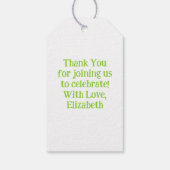 キュートすしキッズ1歳の誕生日パーティー ギフトタグ (裏面)