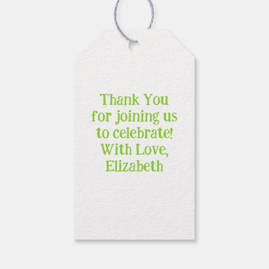 キュートすしキッズ1歳の誕生日パーティー ギフトタグ (裏面)