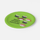 キュートすしキッズ1歳の誕生日パーティー ペーパープレート (アングル)