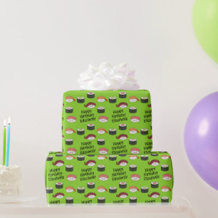 キュートすしキッズ1歳の誕生日パーティー ラッピングペーパー